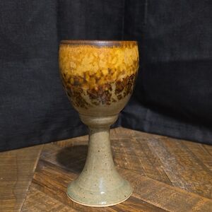 Rustic Brown and Tan Goblet